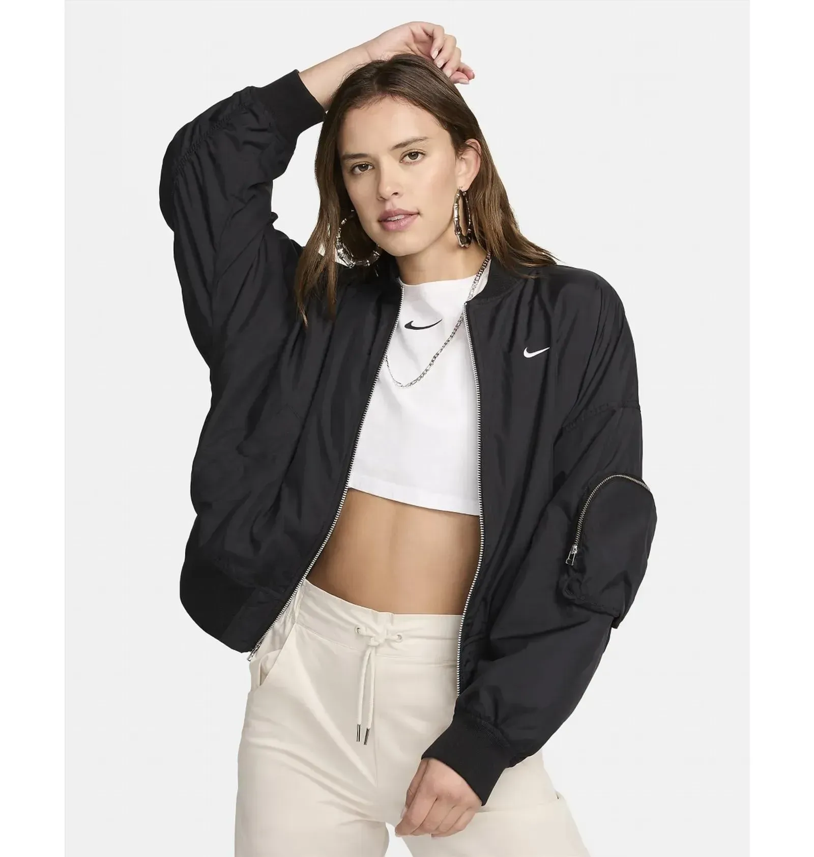 Куртка жіноча Nike Sportswear Essential Oversized Bomber Jacket Black (FN2839-010)