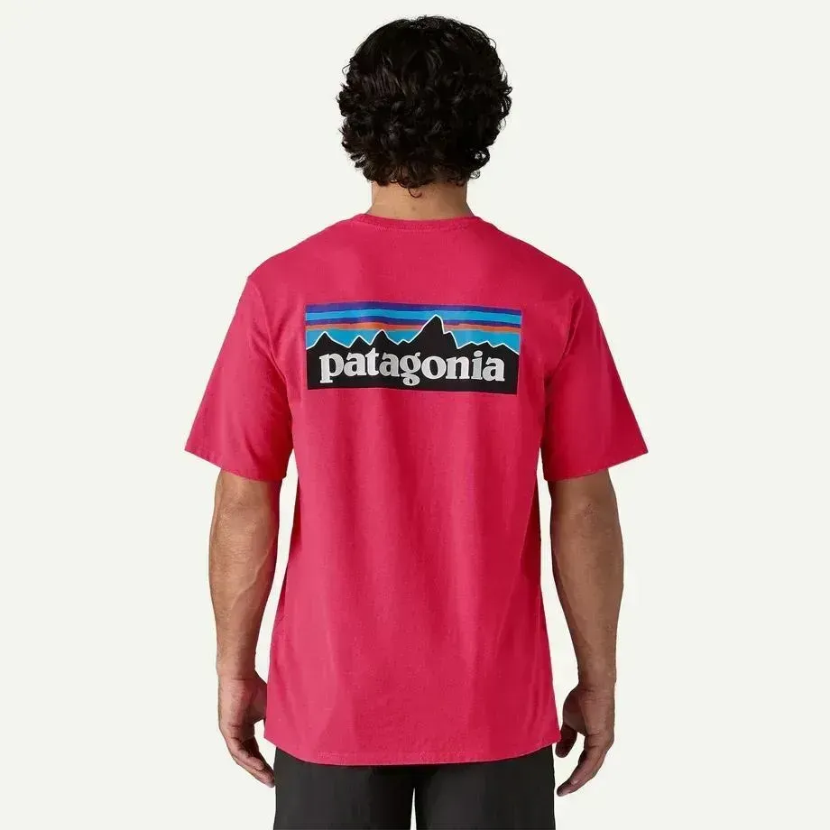 Футболка чоловіча Patagonia P-6 Logo Responsibili -Tee Luminous Pink (LMSP38504)