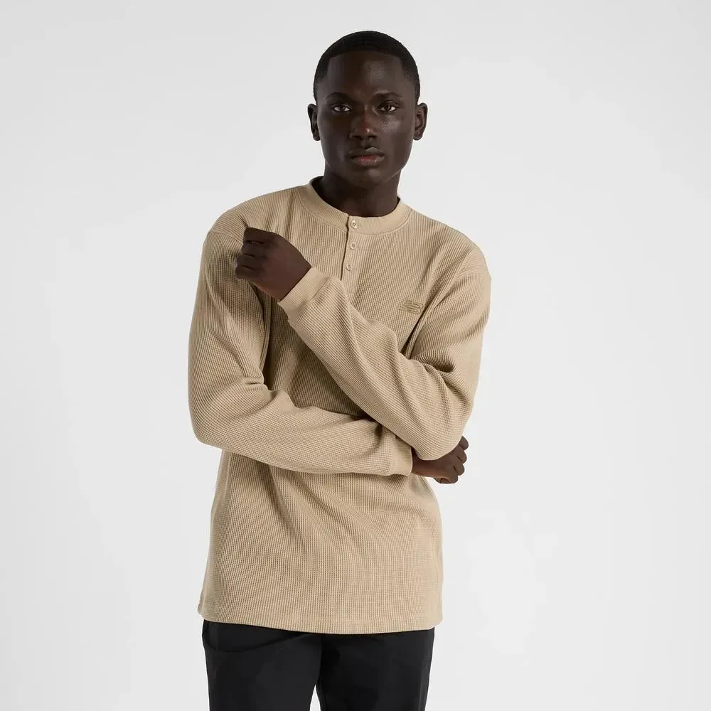 New Balance Waffle Knit Long Sleeve Henley Men's
