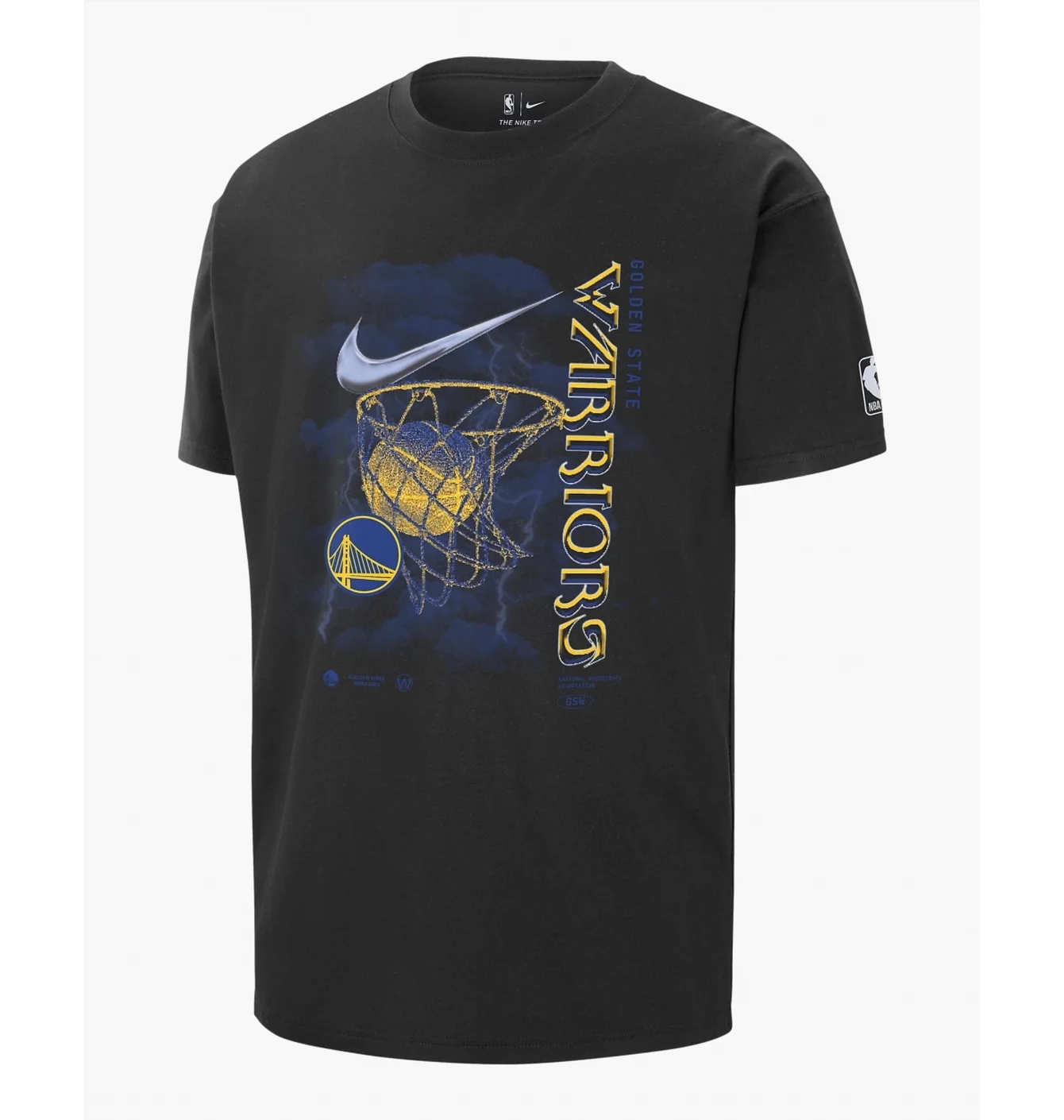 Футболка чоловіча Nike Golden State Warriors Courtside Max90 Nba T-Shirt Black FN2047-010