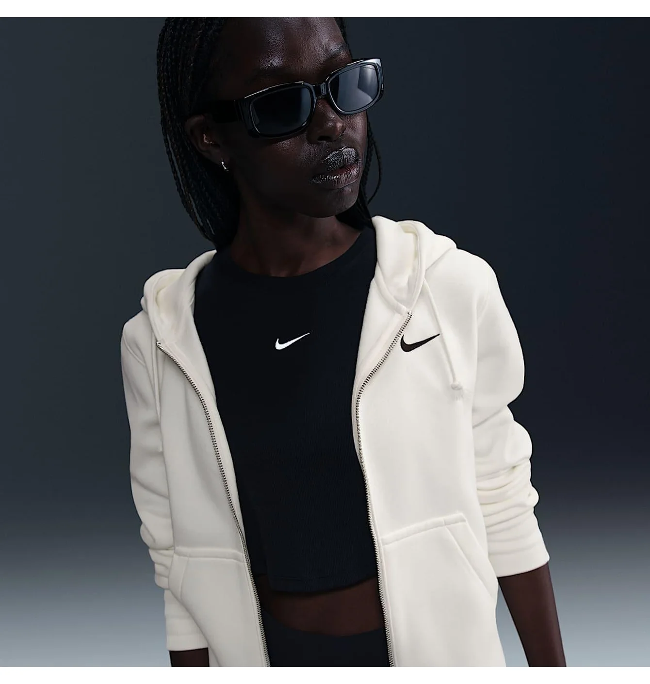 Толстовка жіноча Nike Nsw Phnx Flc Std Fz Hdy White HJ0995-133