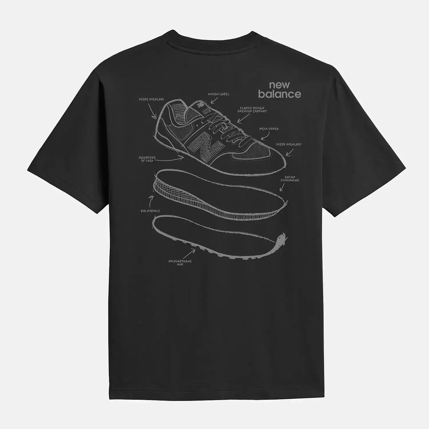 Футболка чоловіча New Balance Shoe Schematics T-Shirt (MT51674BK)