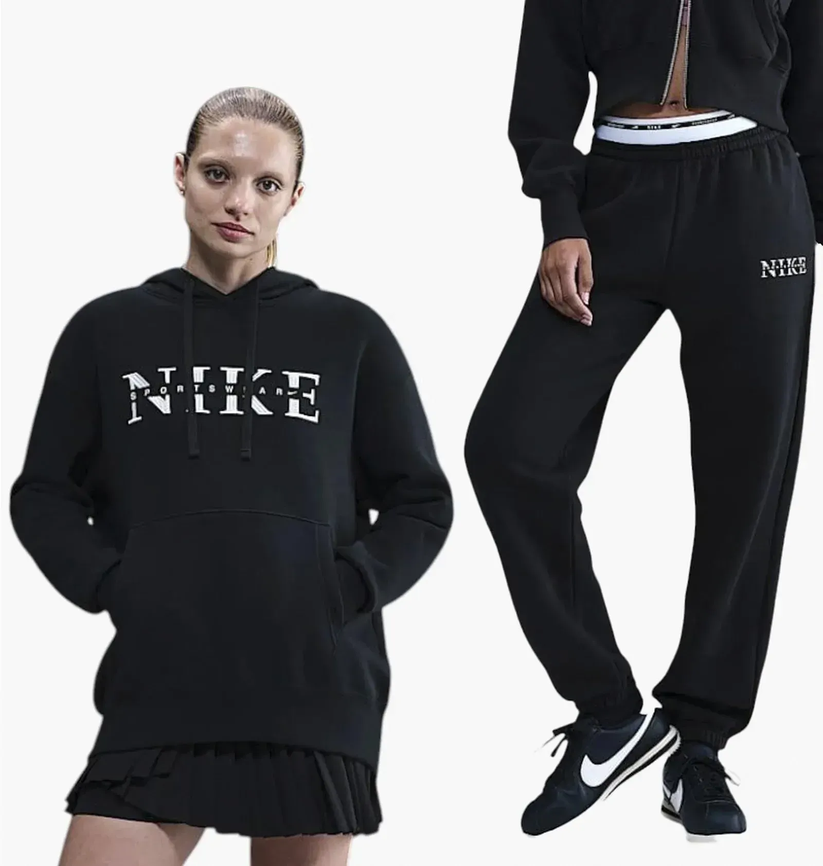 Спортивний костюм жіночий Nike Nsw Phnx Flc Po Black (IH4054-010__IH4055-010)