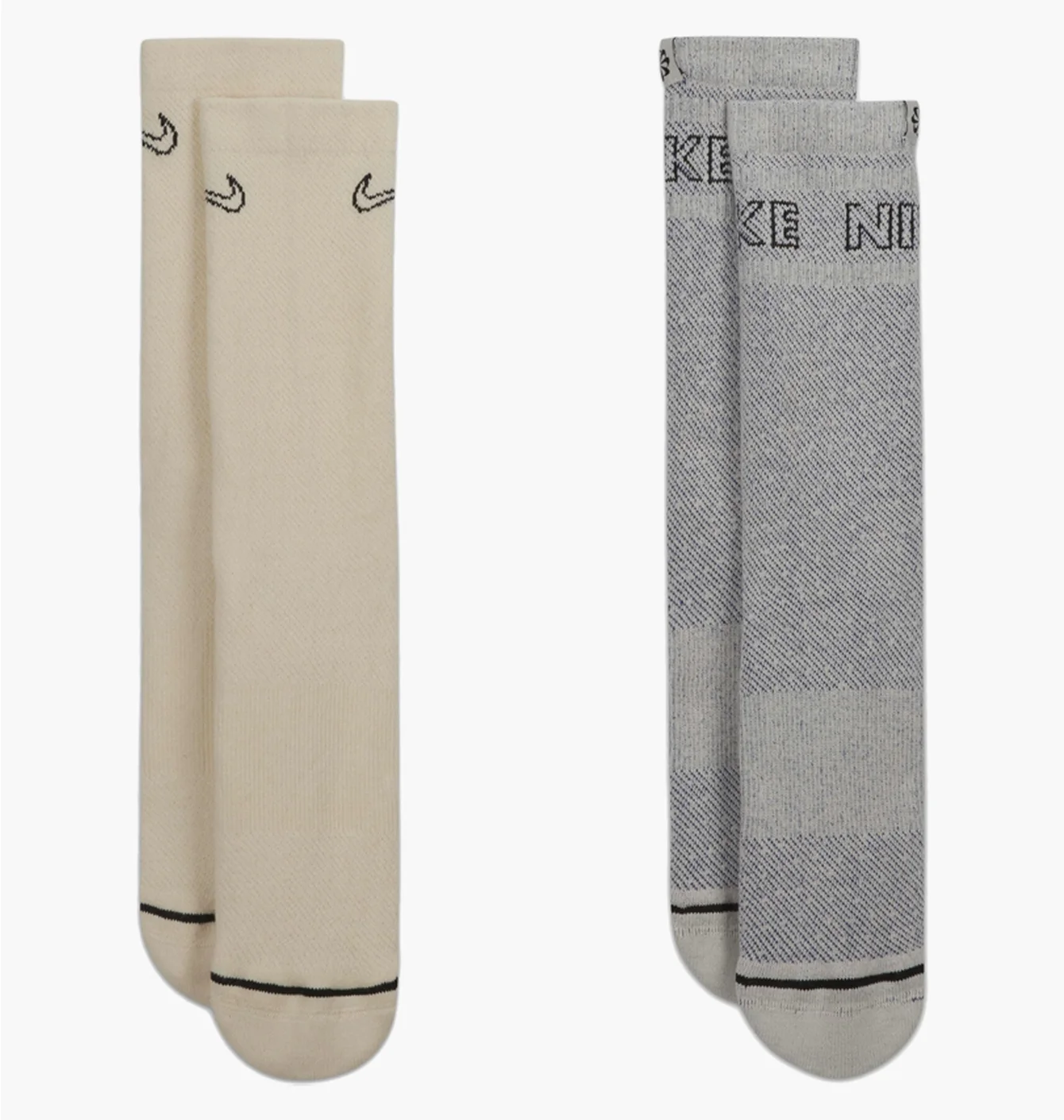 Шкарпетки унісекс Nike Everyday Plus Cushioned Crew (2 пари) Grey/Beige DZ1551-901