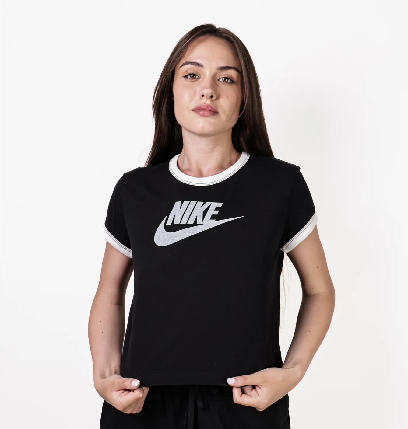 Футболка жіноча Nike Sportswear Short-Sleeve Ringer T-Shirt Black IF4072-010