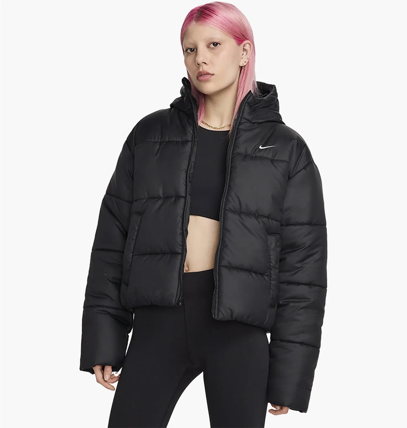 Пуховик жіночий Nike Therma-Fit Sportswear Classic Puffer Black FZ5899-010