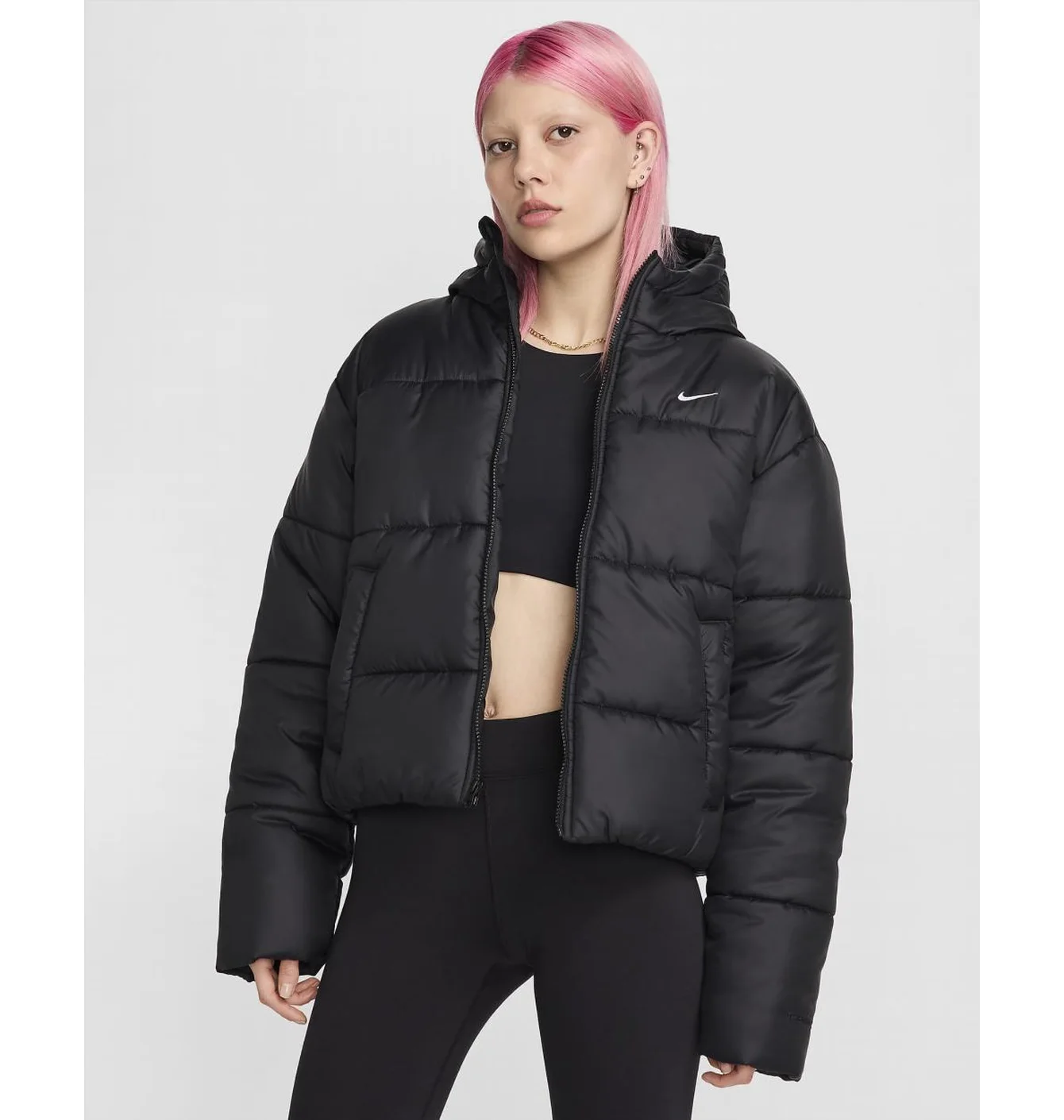 Пуховик жіночий Nike Therma-Fit Sportswear Classic Puffer Black FZ5899-010