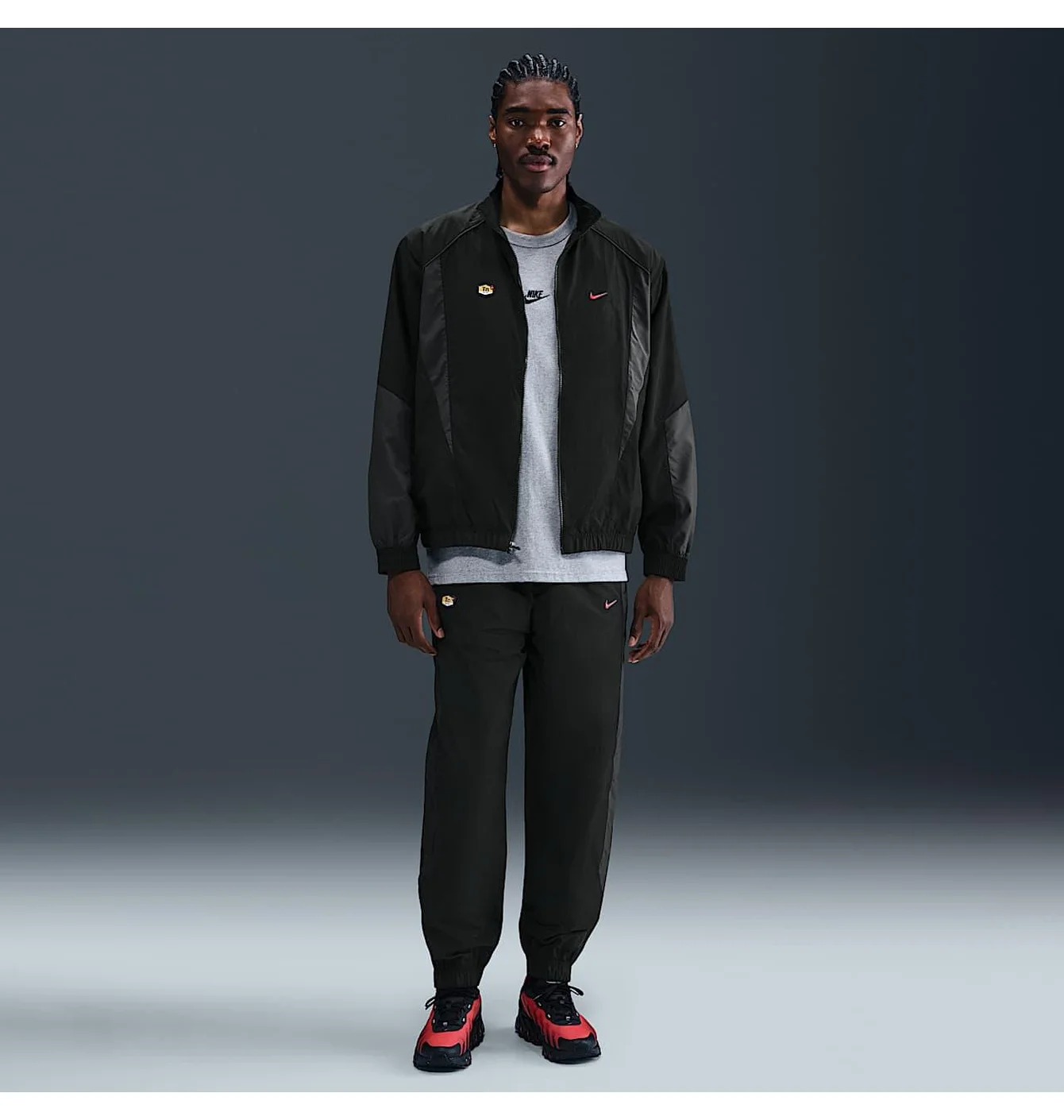 Nike TN Pants Black Red Swoosh