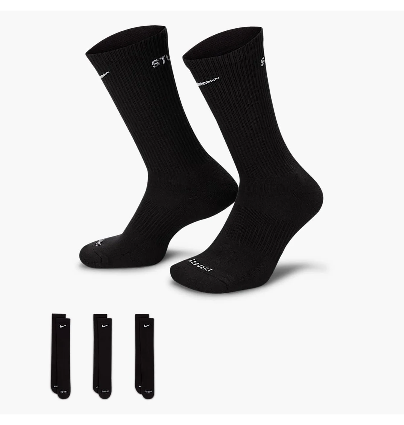 Носки Stussy x Nike Dri-Fit Crew Sock (3 Pack) 'Black'