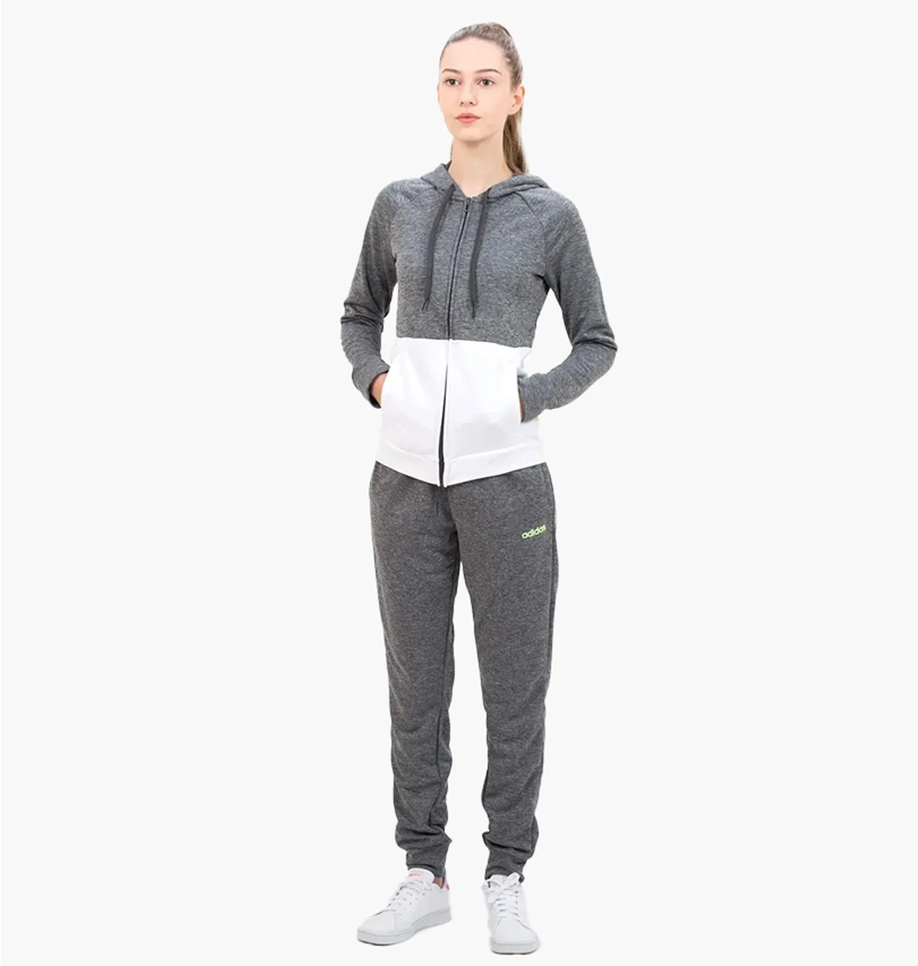 Спортивний костюм жіночий Adidas Wts Lin Ft Hood W Grey GD4415