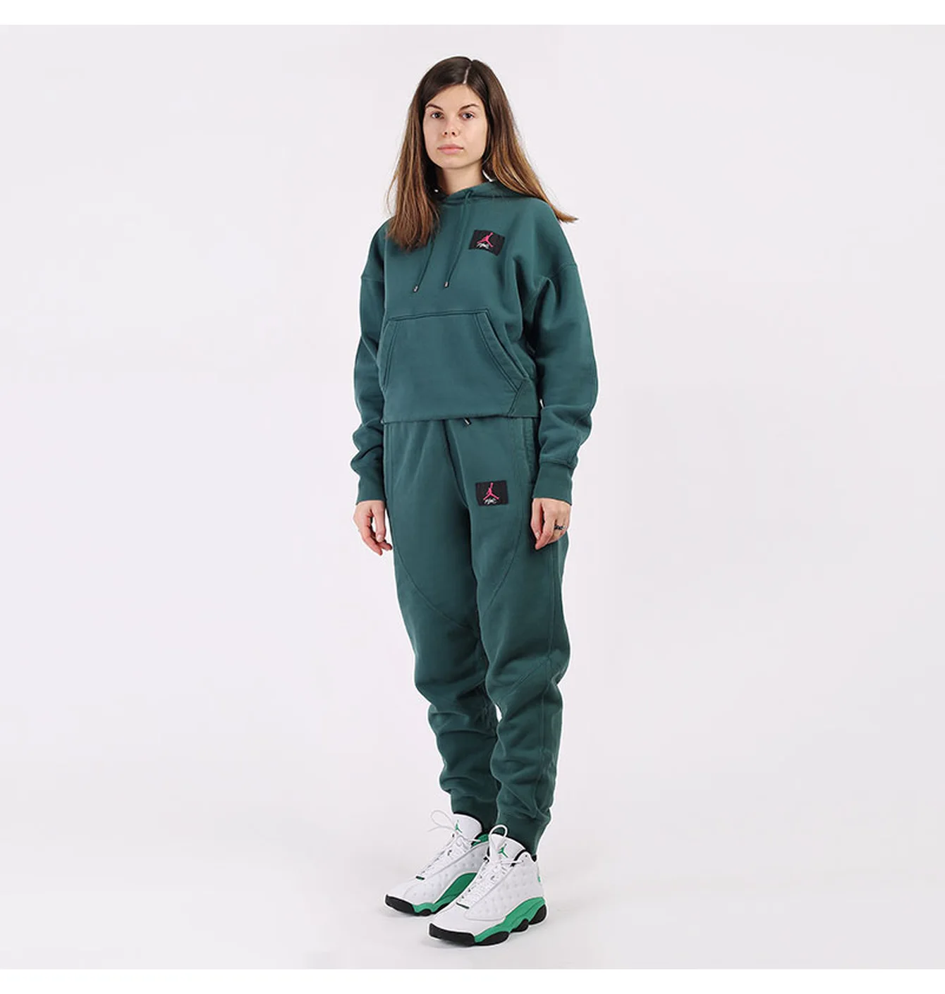 Костюм женский Jordan Flight Fleece Pullover Hoodie Women Jordan Flight Fleece Pants Dark Grey Heather