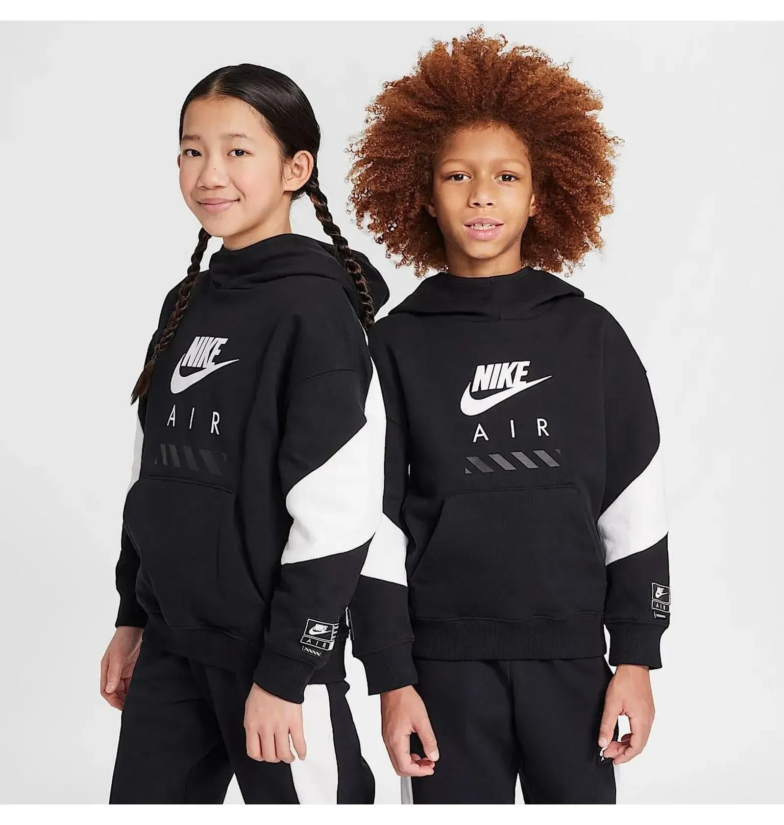 Спортивний костюм дитячий Nike Air Older Kids Fleece Black (HF8812-010__HF8811-010)