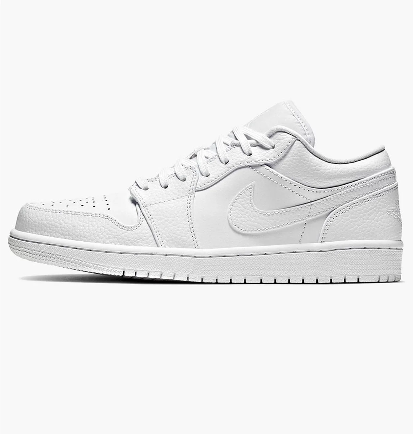 Jordan 1 Low Triple White Tumbled Leather