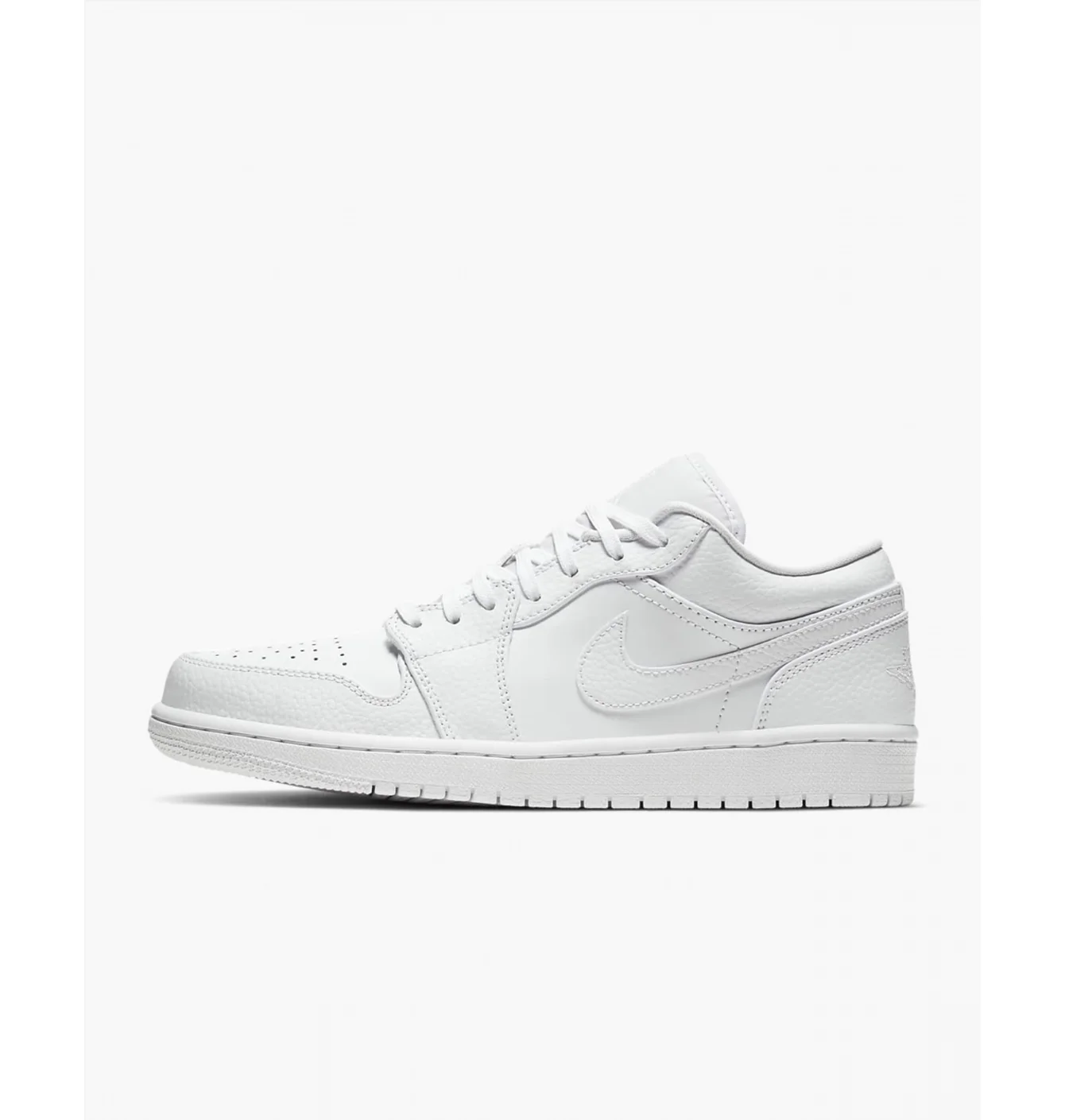 Jordan 1 Low Triple White Tumbled Leather