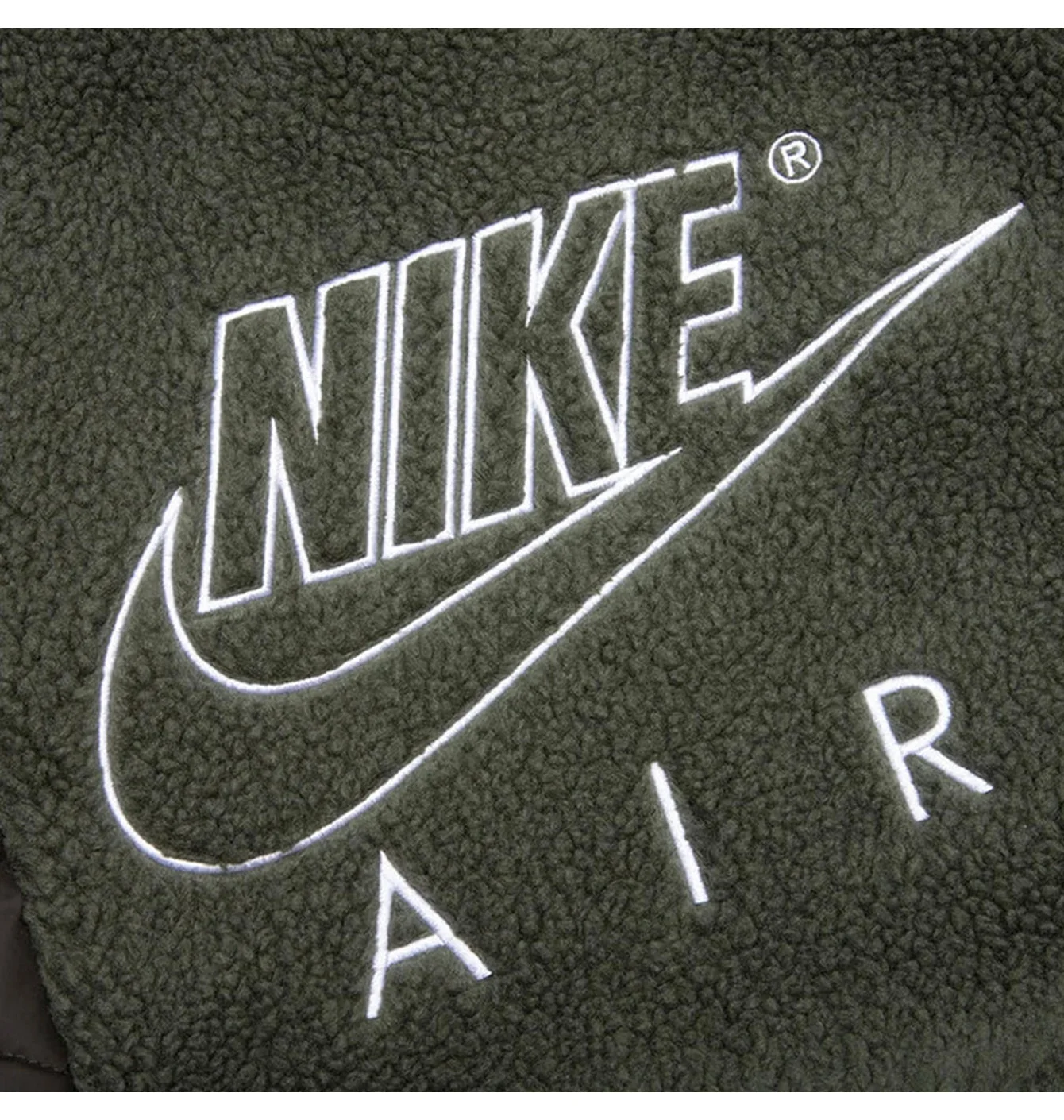 Nike Air Winter uarter-zip paneled sherpa fleece in khaki