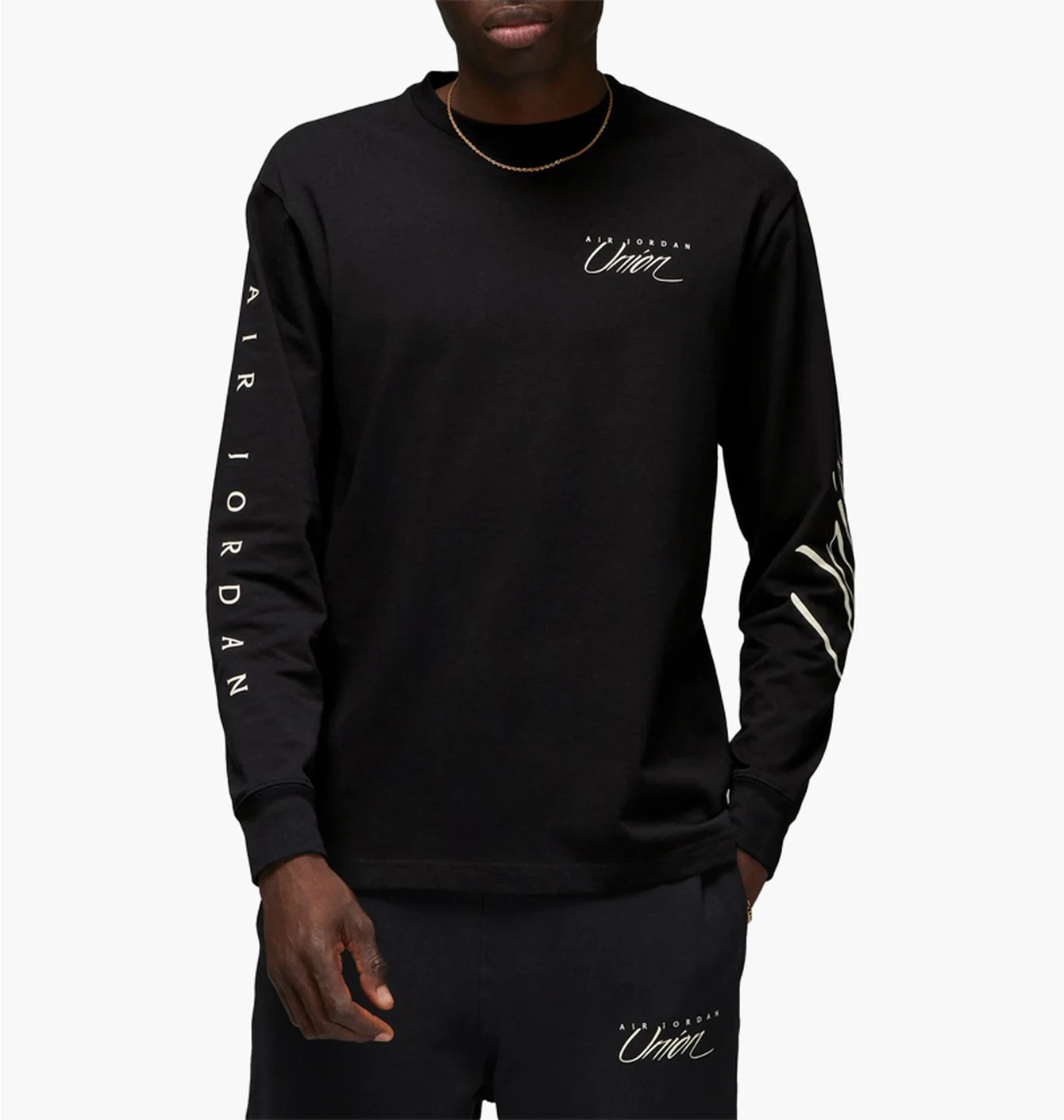 Лонгслів Jordan x Union MJ L/S Tee Black/Coconut Milk