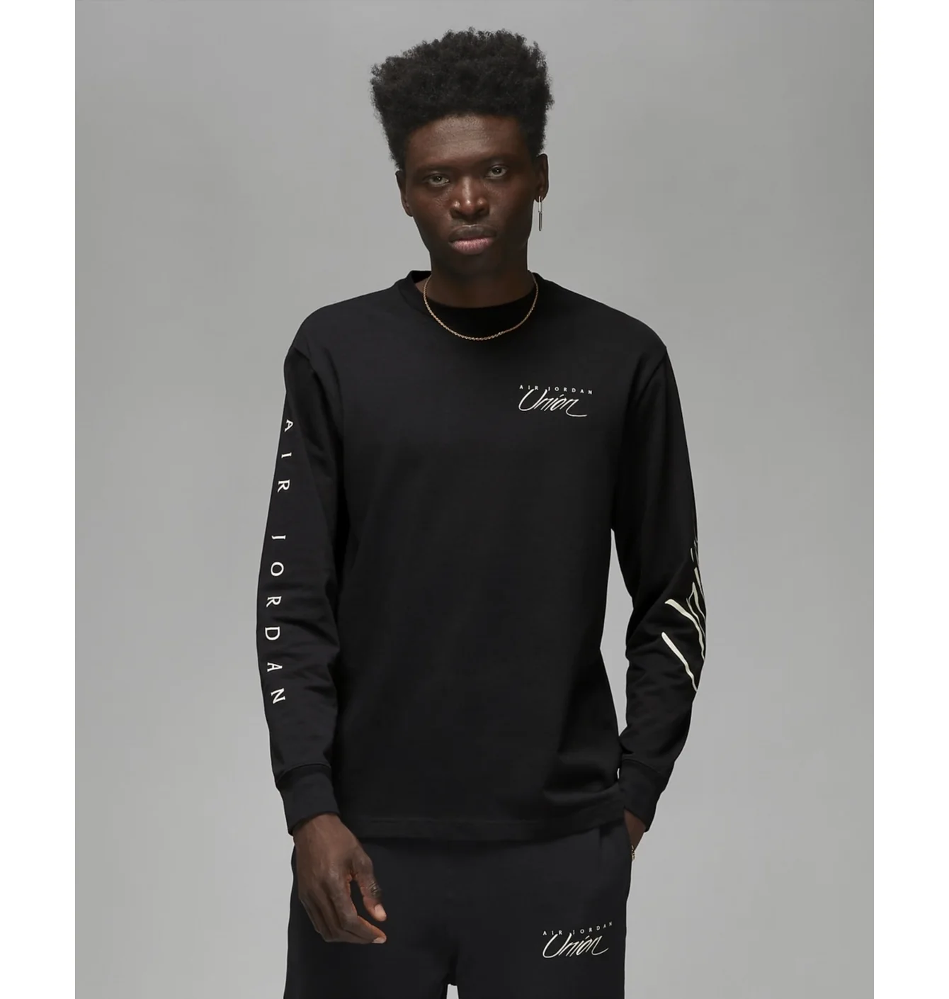 Лонгслів Jordan x Union MJ L/S Tee Black/Coconut Milk