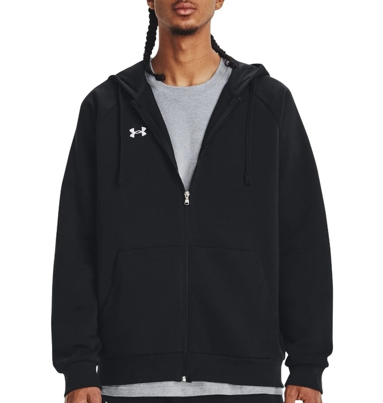 Толстовка чоловіча Under Armour Hooded Sweatshirt Ua Rival Fleece Fz Hoodie-Blk Black 1379767-001