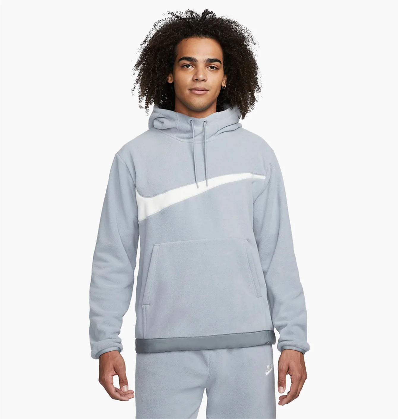 Худі Nike Sportswear Sherpa Swoosh Pullover (сіре)