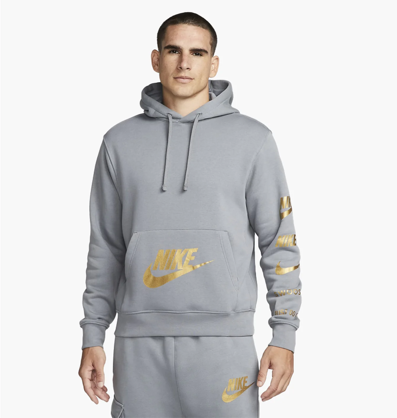 Худі чоловіче Nike Sportswear Standard Issue Grey FJ0552-065