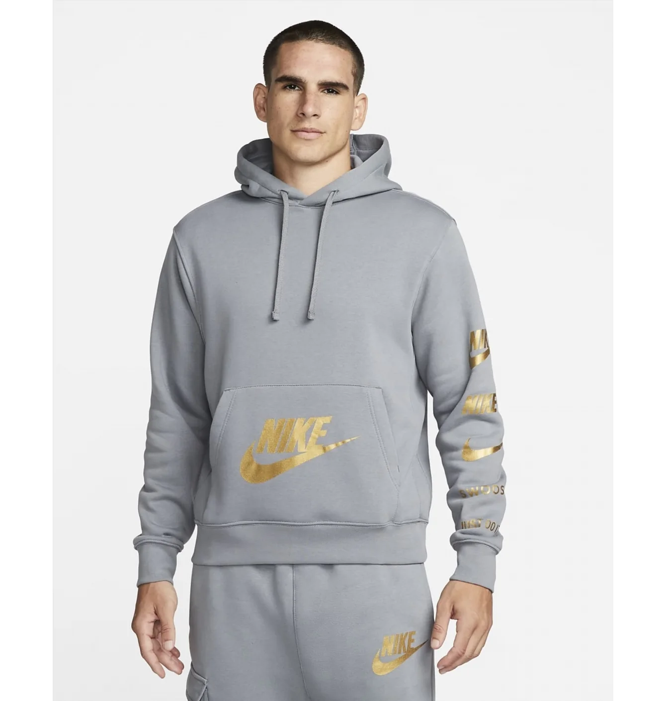 Худі чоловіче Nike Sportswear Standard Issue Grey FJ0552-065