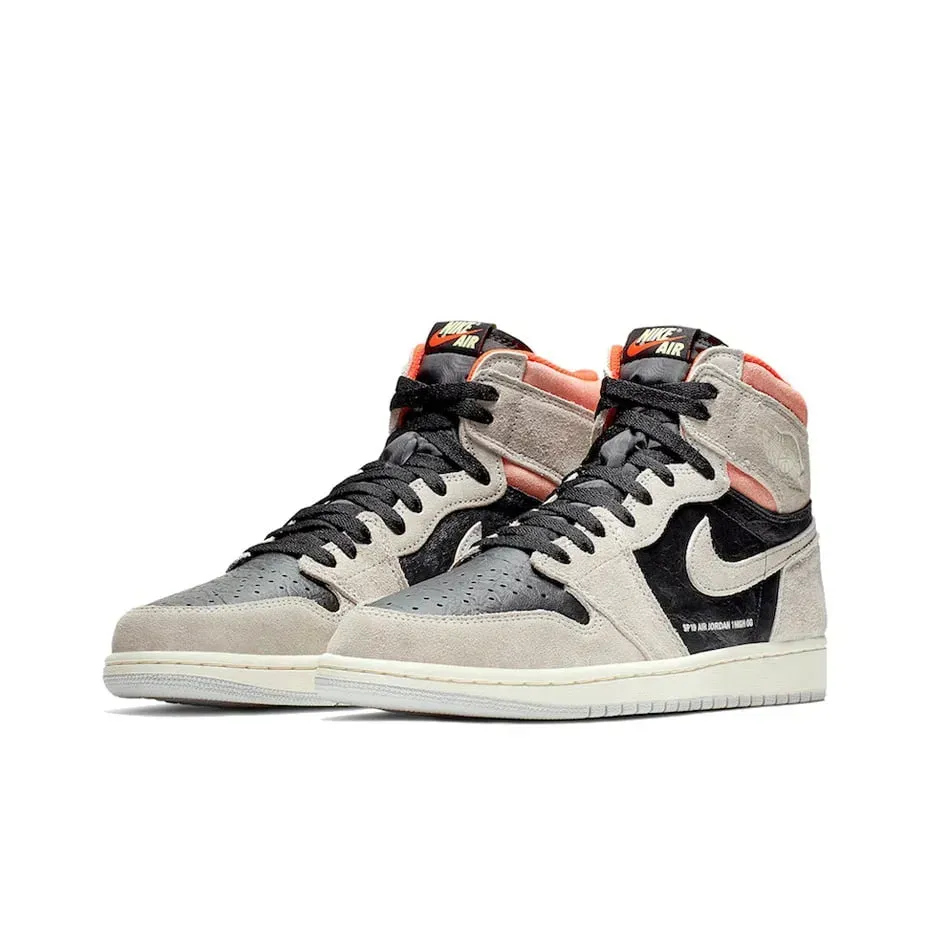 Кросівки чоловічі Jordan 1 Retro High Neutral Grey Hyper Crimson (555088-018)