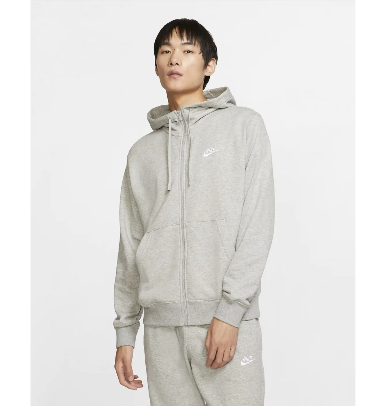 Толстовка чоловіча Nike M Nsw Club Hoodie Fz Ft Grey BV2648-063
