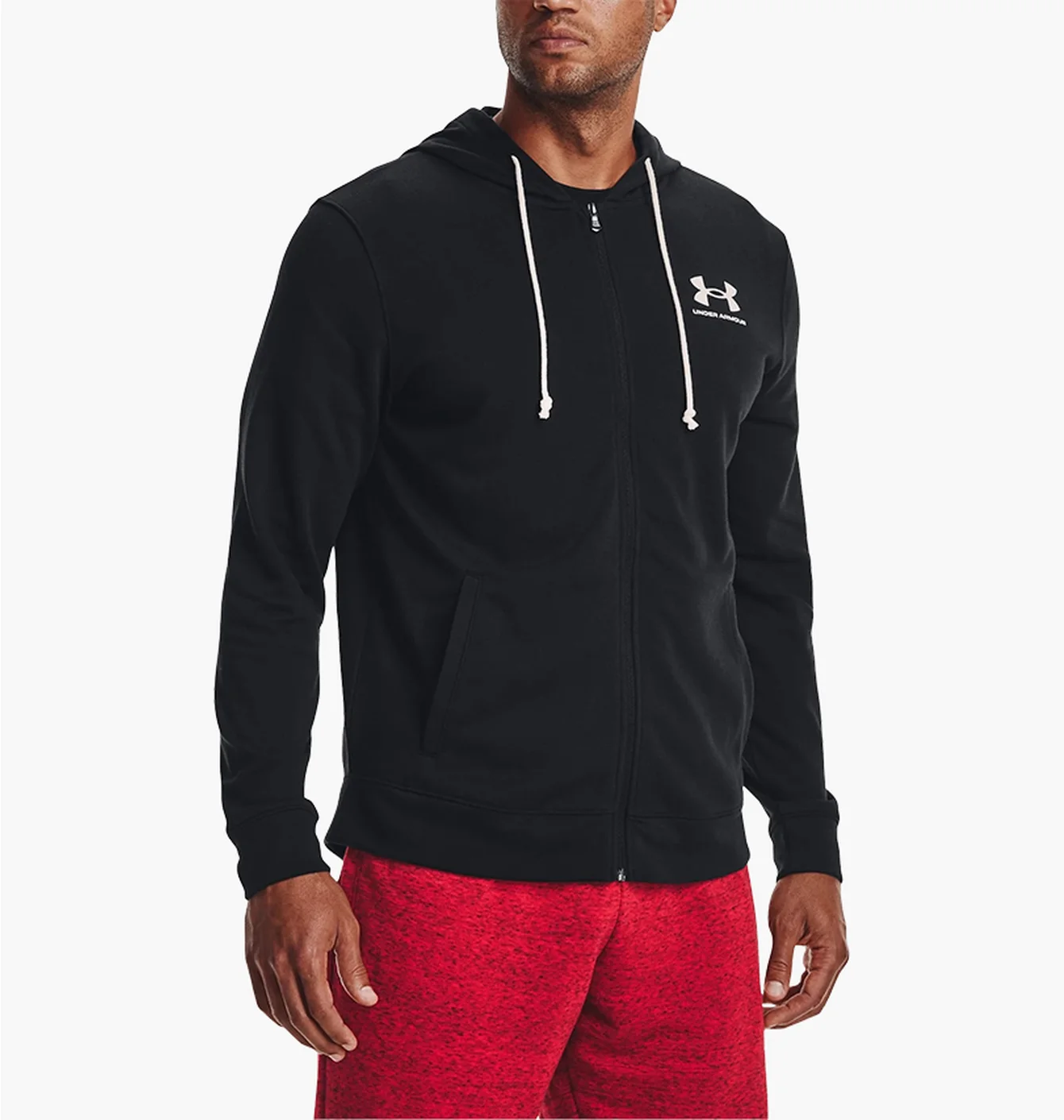 Толстовка чоловіча Under Armour Hooded Sweatshirt Ua Rival Terry Lc Fz-Blk Black 1370409-001