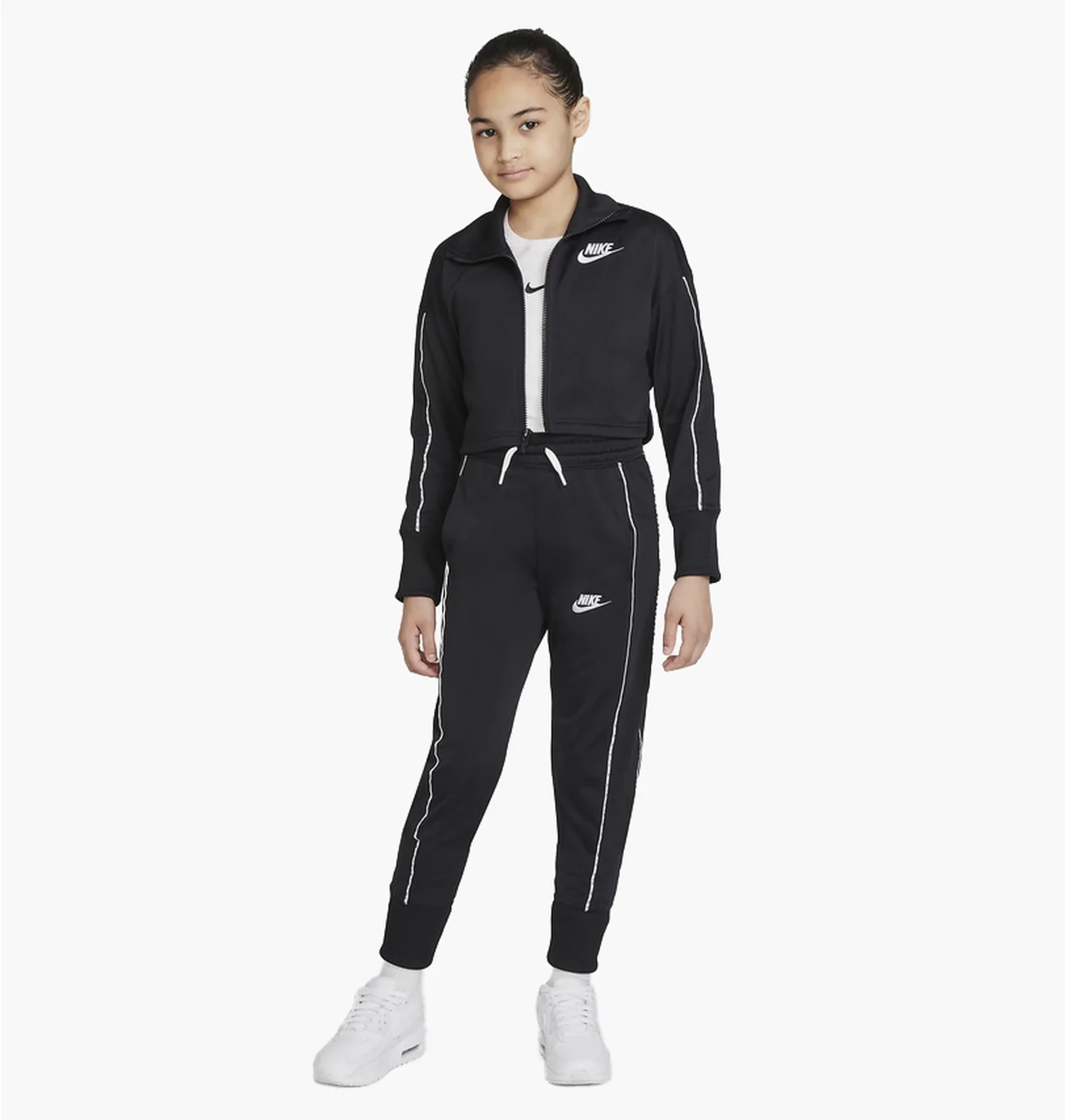 Спортивний костюм дитячий Nike Big Kids (Girls) High-Waisted Tracksuit Black Dd6302-010