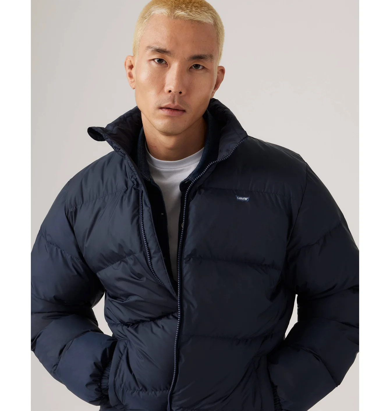 Piedmont Short Puffer Jacket Navy Blue