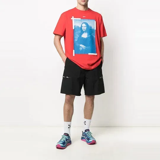 OFF-WHITE MONA LISA OVERSIZED T-SHIRT RED