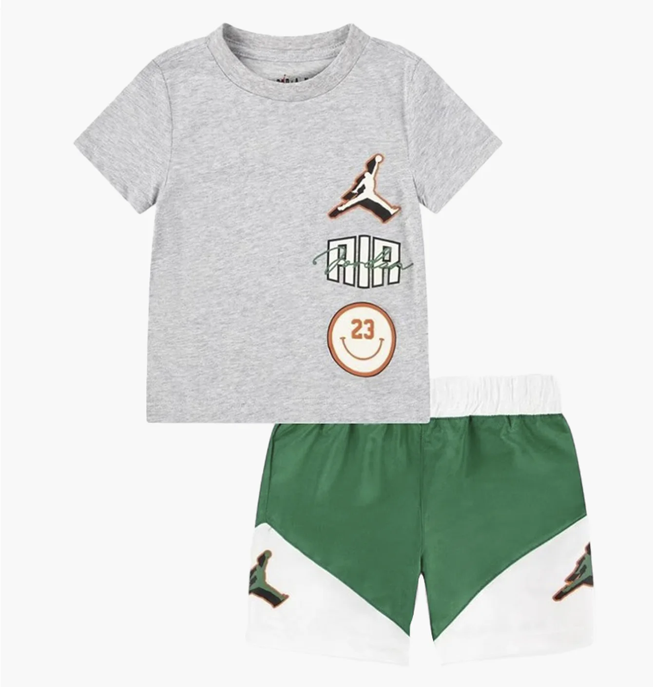 Спортивний костюм дитячий Air Jordan Stacked Play Short Grey/Green 85D768-E1P