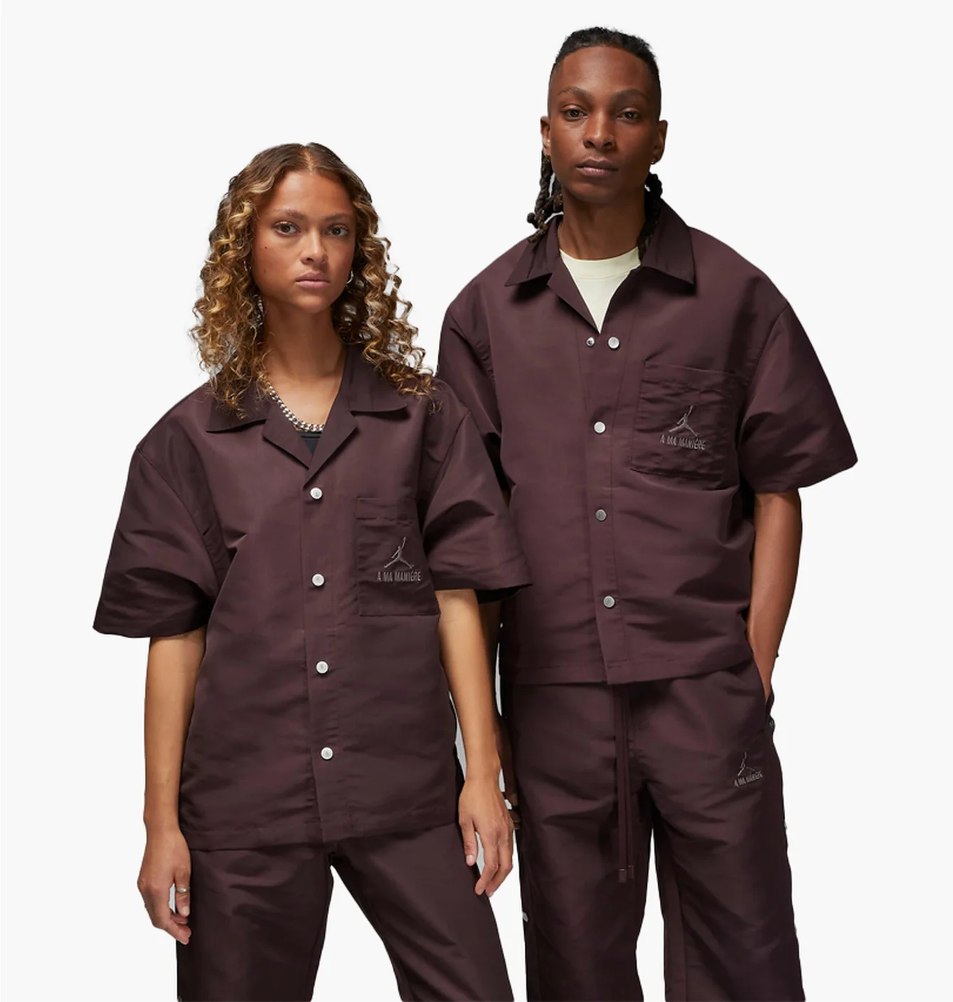 Рубашка Air Jordan X A Ma Maniére MenS Warm-Up Shirt Bordo