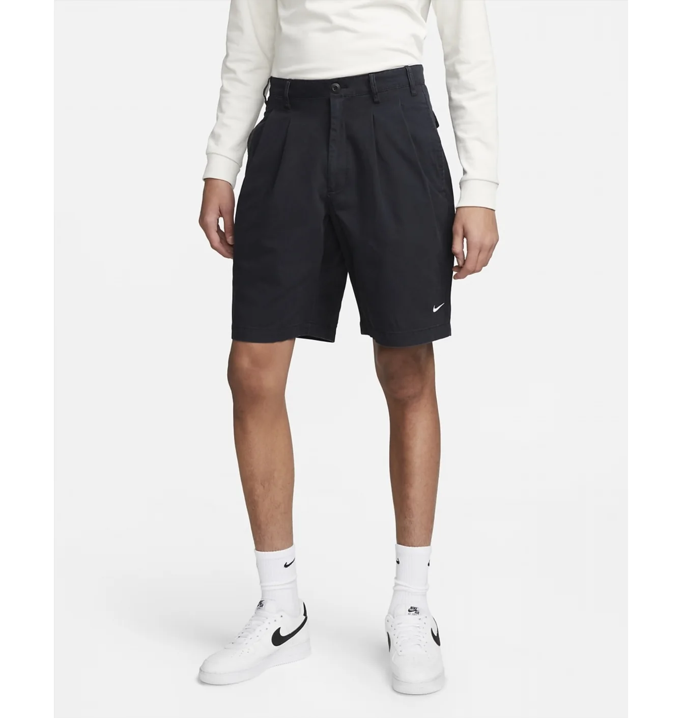 M NL PLEATED CHINO SHORT