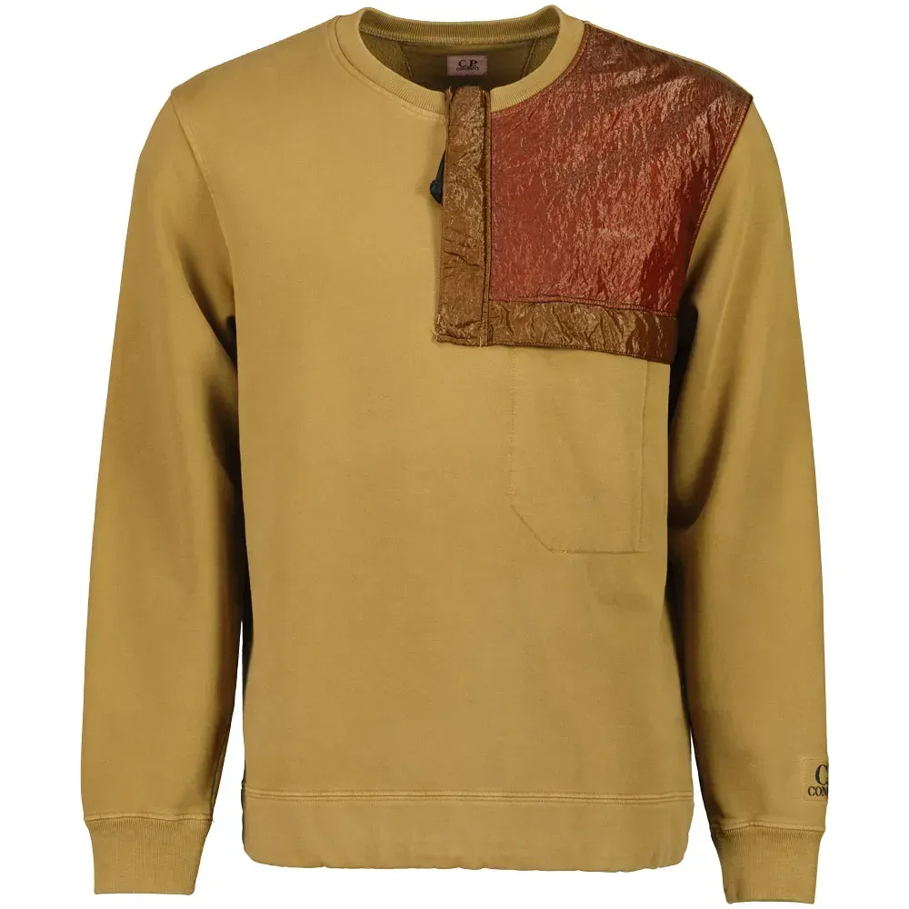 C.P. COMPANY BROWN FLEECE BLEND SWEATER