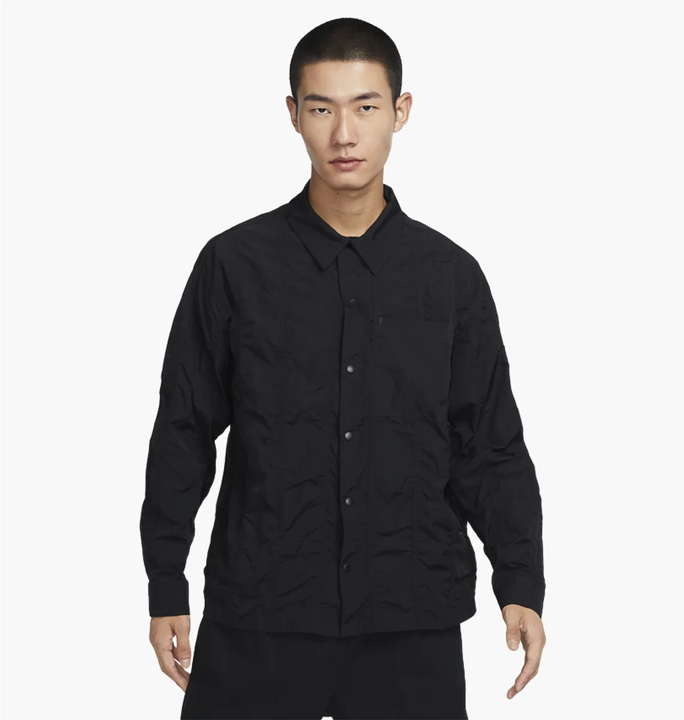 Nike Tech Pack Mens Button Up Long Sleeve Top Black