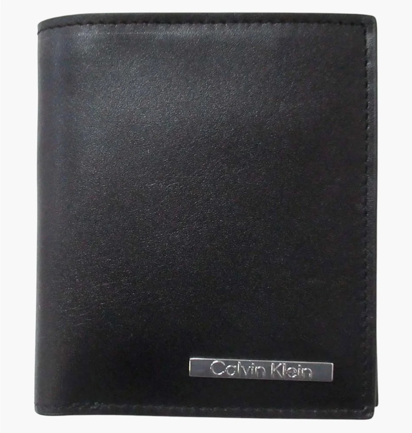 Гаманець чоловічий Calvin Klein Leather Logo Plaque Slim Bifold Wallet Black 4D1002G