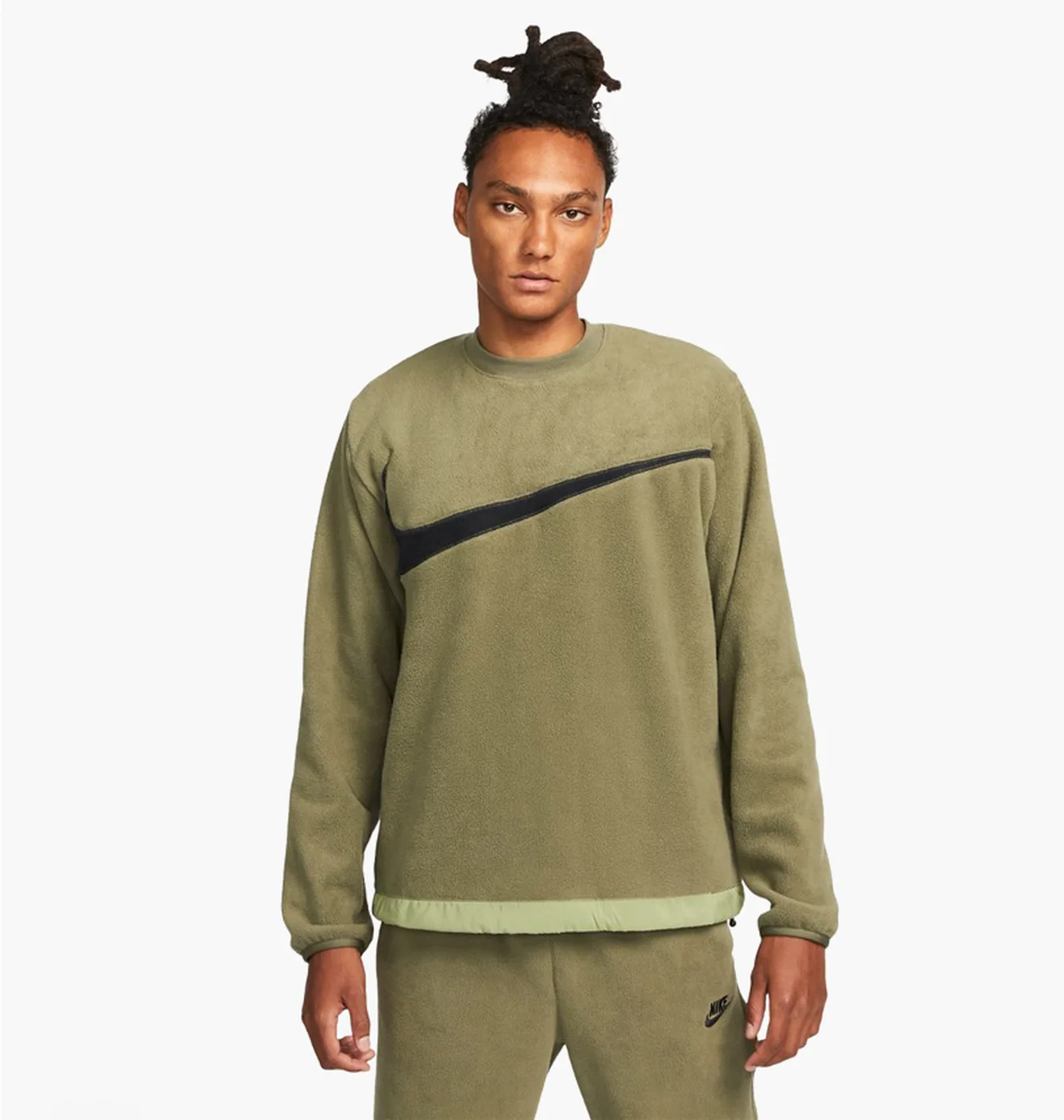 Світшот чоловічий Nike Nk Club+ Flc Crew Green Dq4894-222