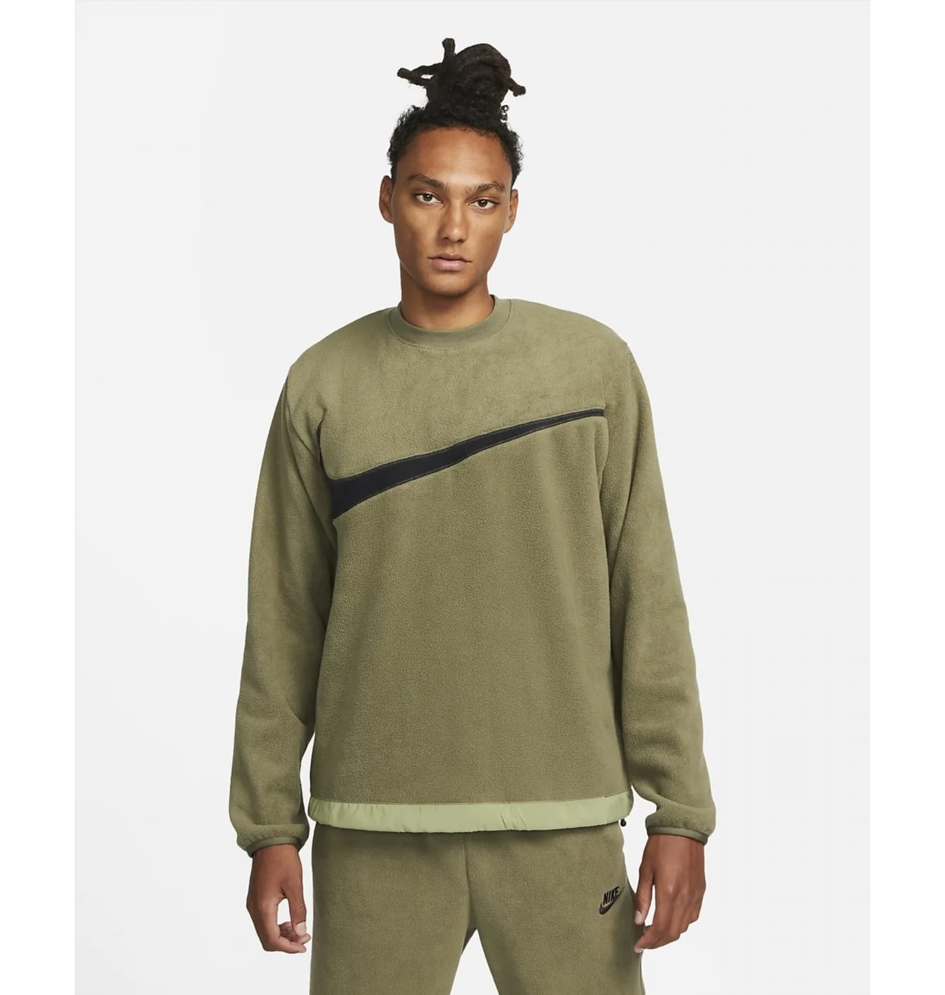 Світшот чоловічий Nike Nk Club+ Flc Crew Green Dq4894-222