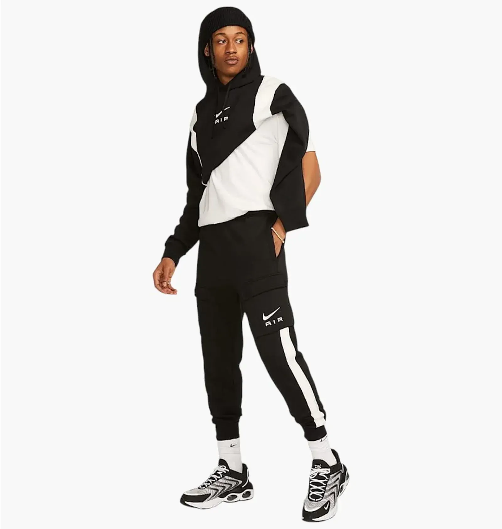 Спортивний костюм чоловічий Nike Mens Fleece Black/White (FN7691-010__FN7693-010)