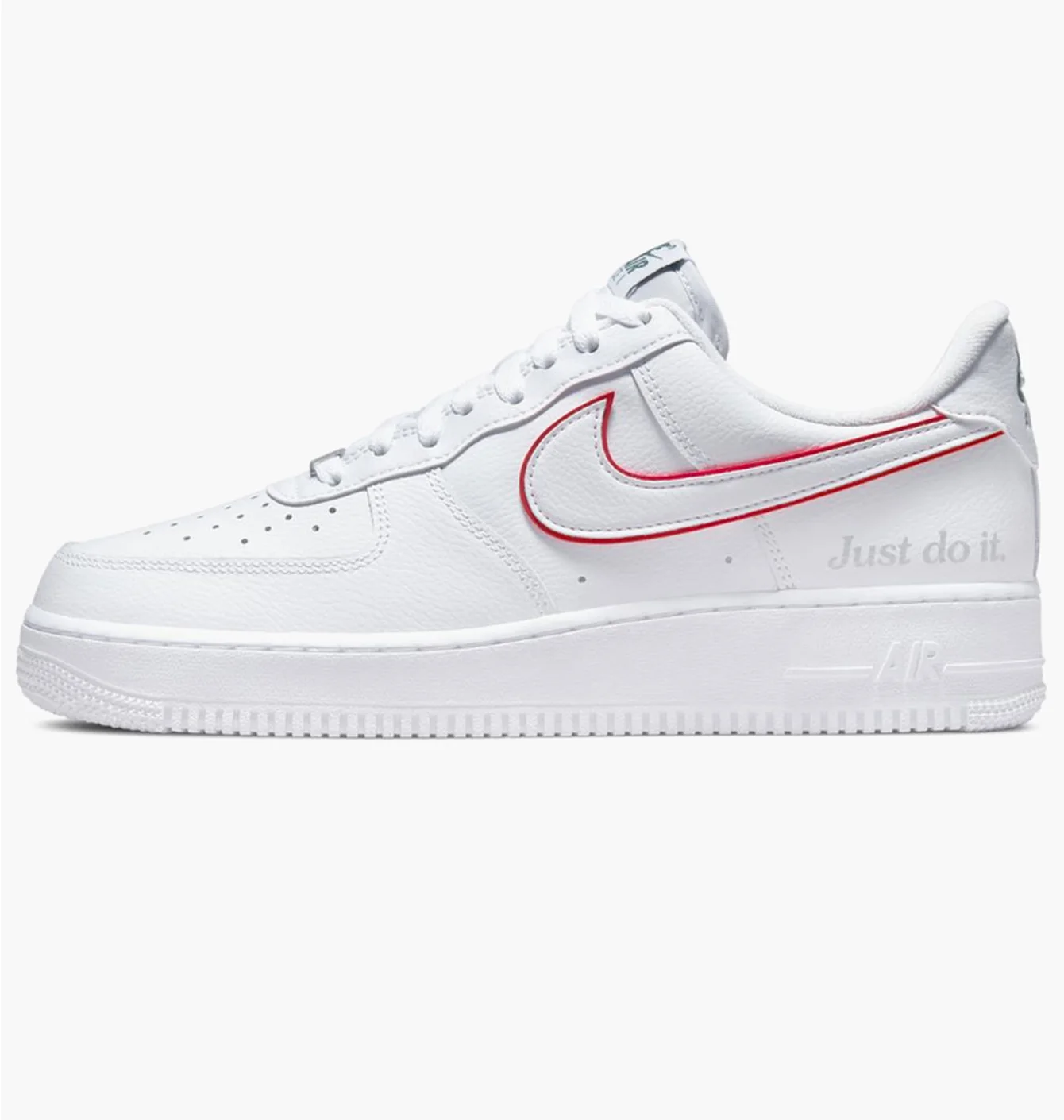 Nike Air Force 1 Low Just Do It White Noble Green Metallic Silver University Red