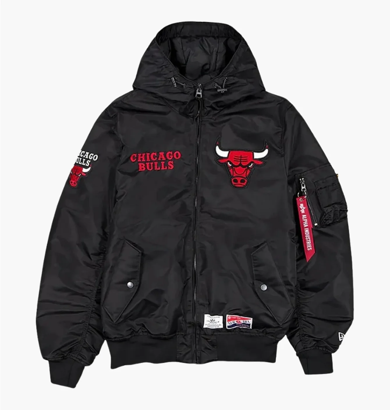 Alpha Industries Historic L-2B Chicago Bulls Hooded Bomber Jacket