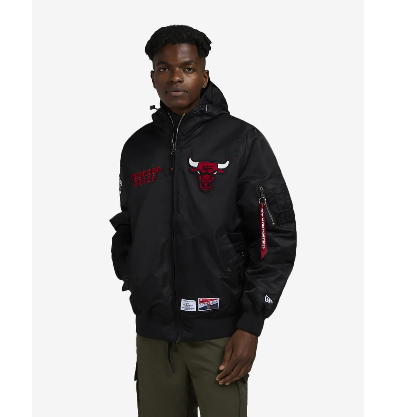 Alpha Industries Historic L-2B Chicago Bulls Hooded Bomber Jacket