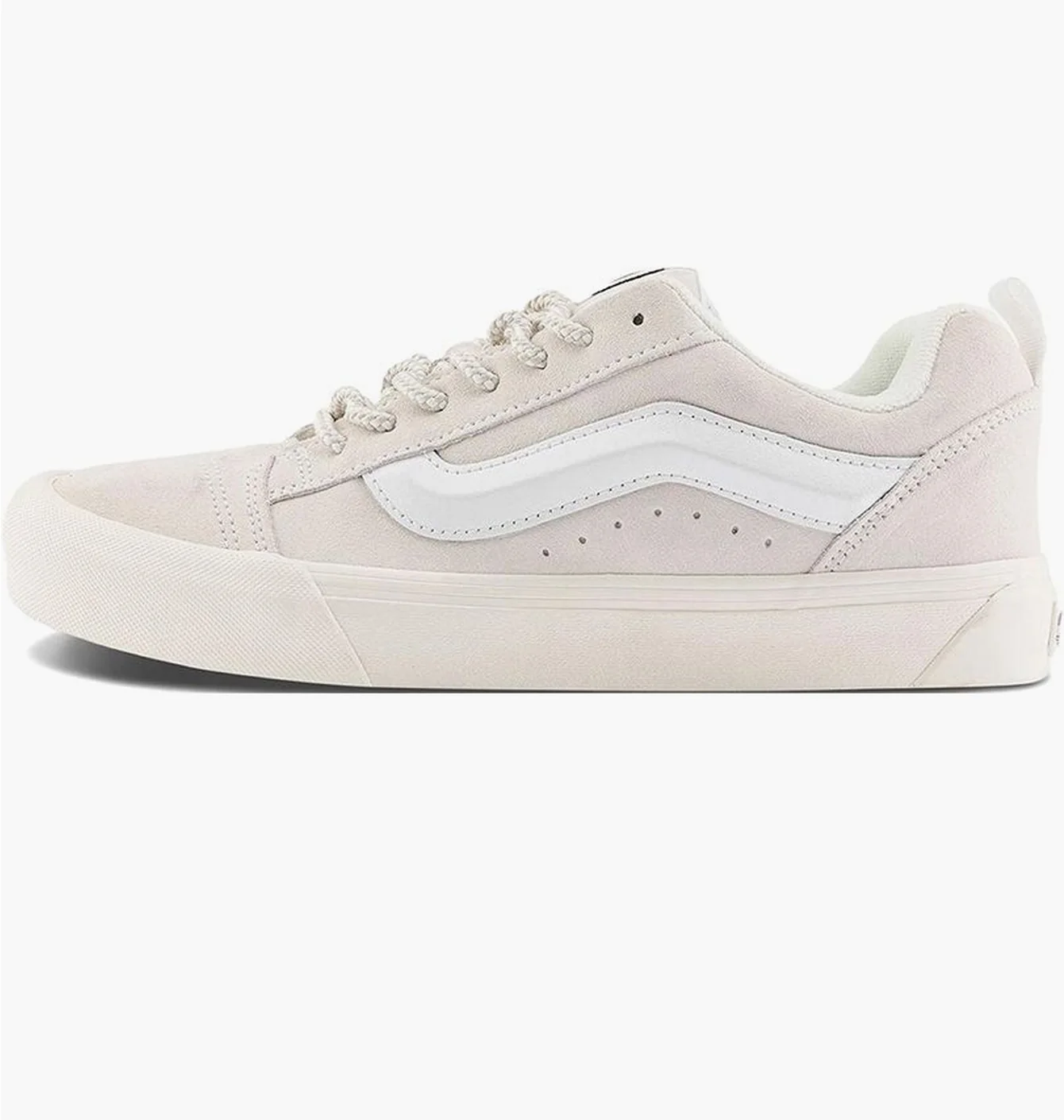 Vans Knu Skool sneakers with lace interest in white and