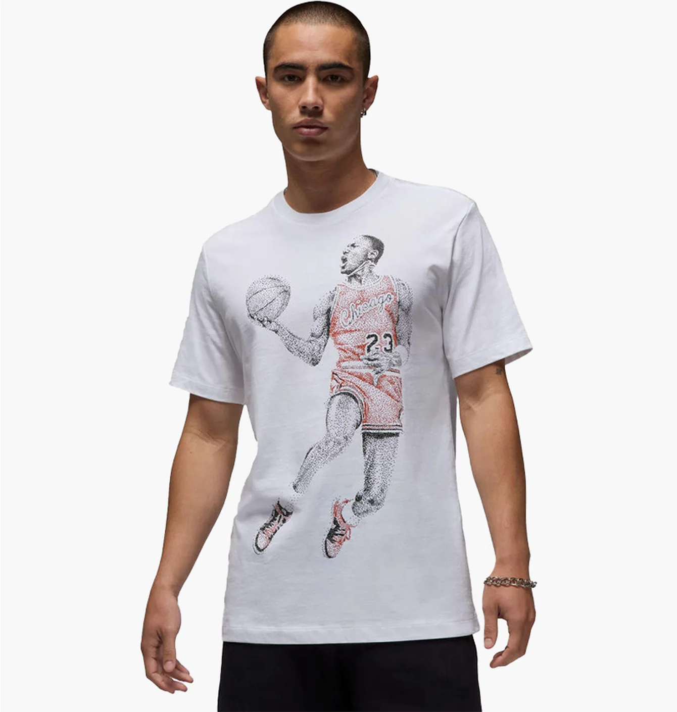 Air Jordan M J Brand Dot Mj Ss Crew White