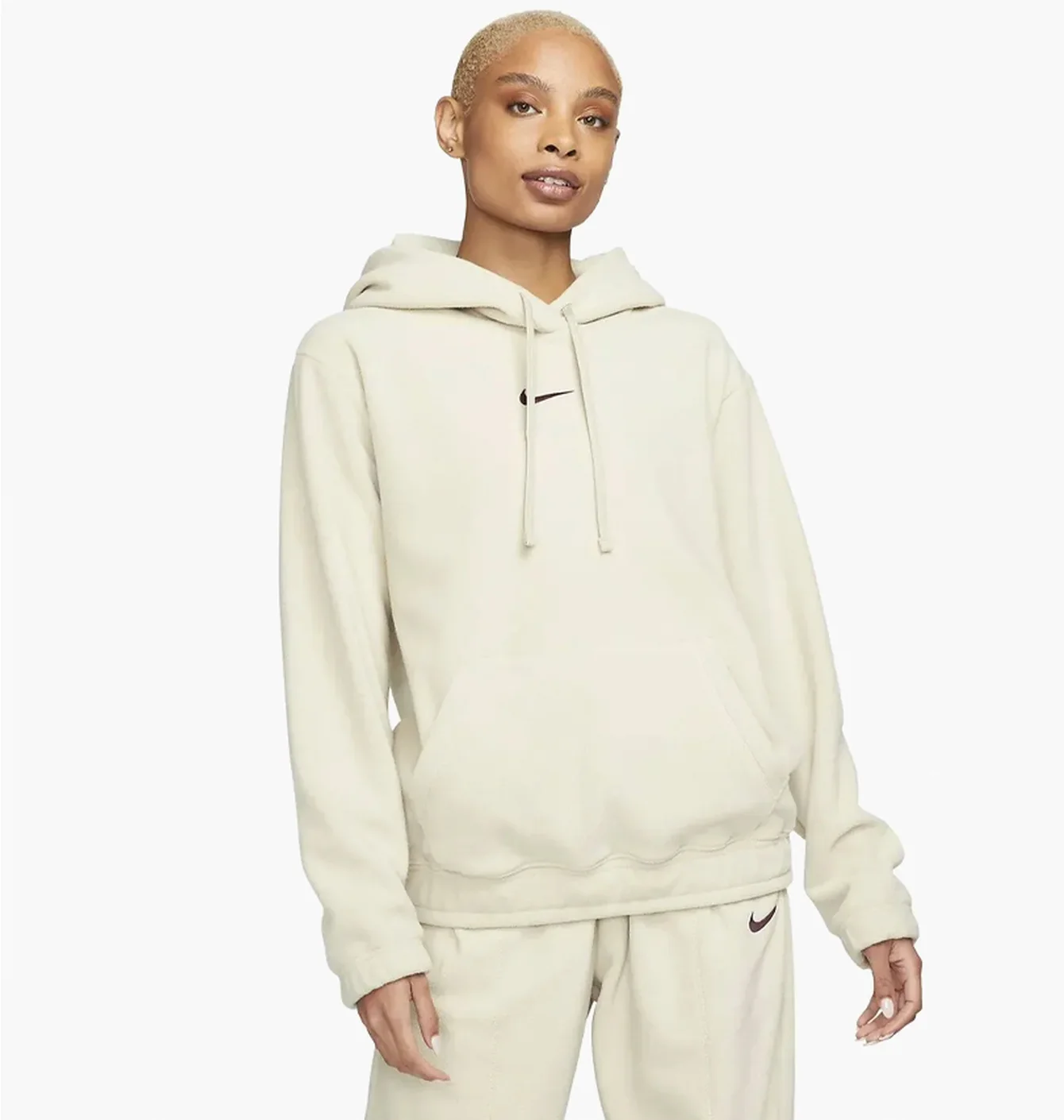 Толстовка Nike Sportswear Pullover Fluffy Therma Warm Hoodie Beige