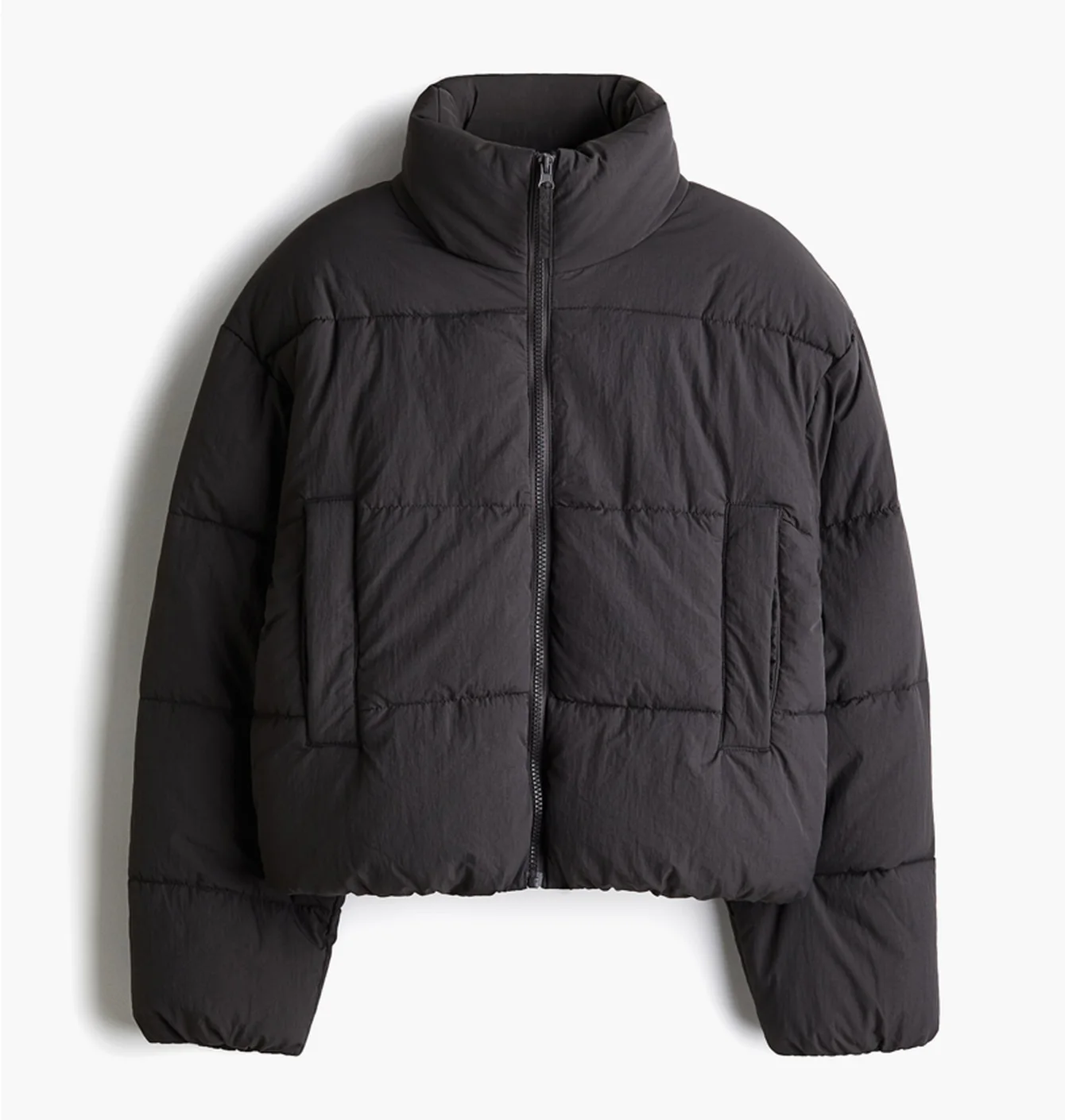 Пуховик жіночий H&M Short Puffer Jacket Grey 1228408007