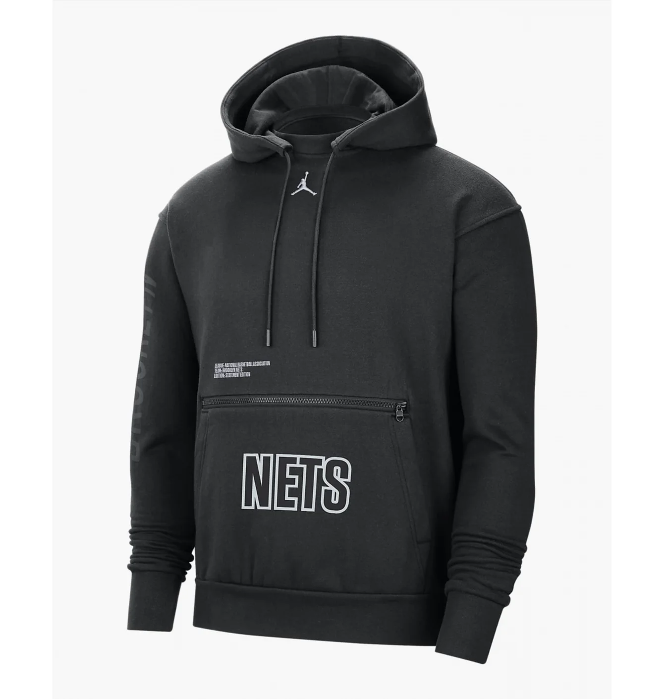 Худі чоловіче Air Jordan Brooklyn Nets Courtside Statement Edition MenS Nba Fleece Pullover Hoodie Black DR6997-010