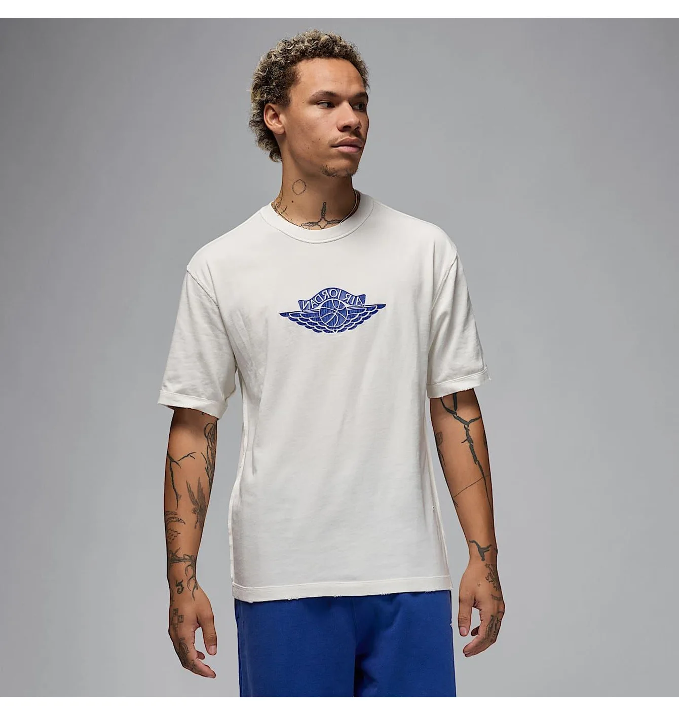 Jordan Tee White Blue Logo