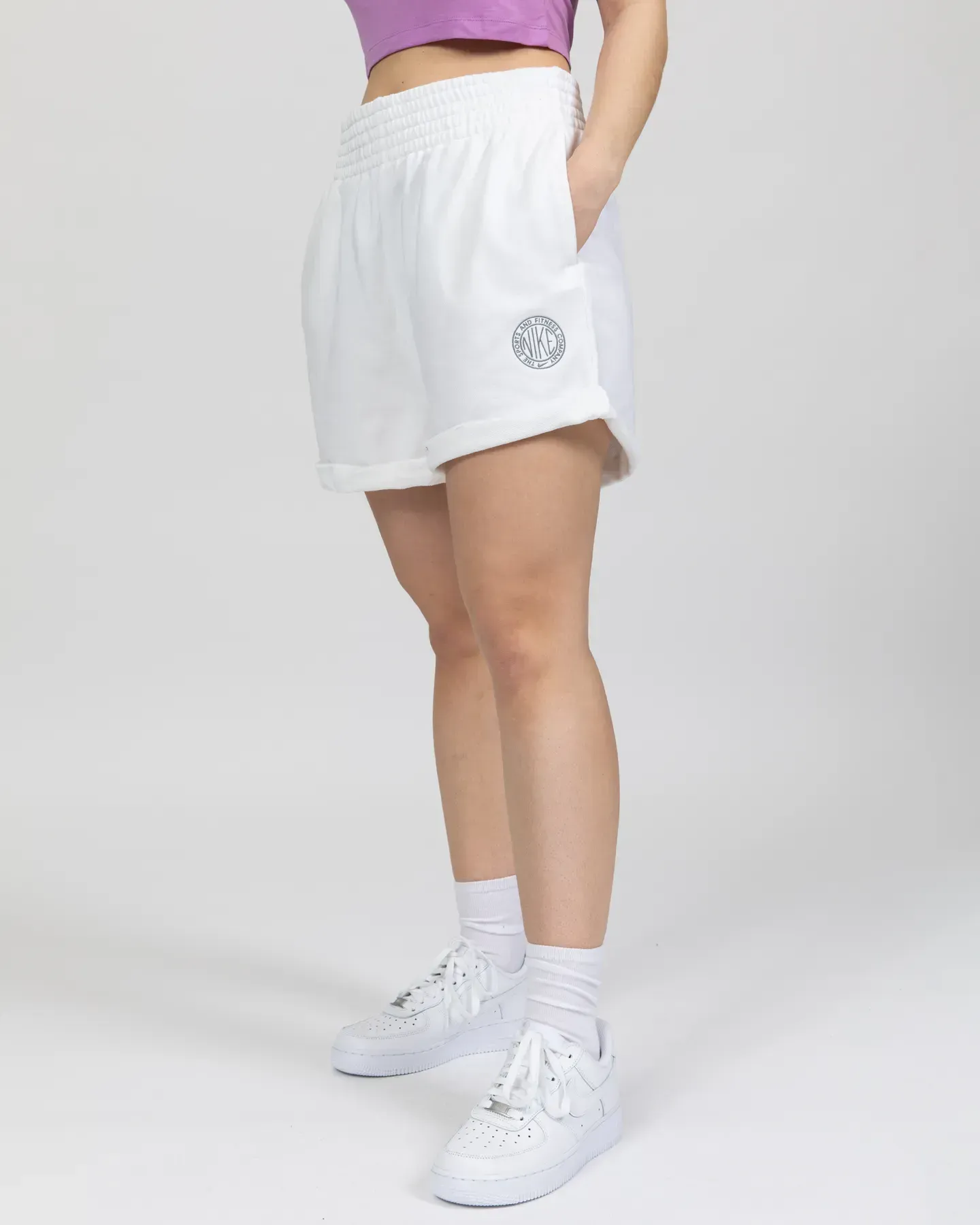 Шорти W Nike High Rise Shorts White/Smoke Grey